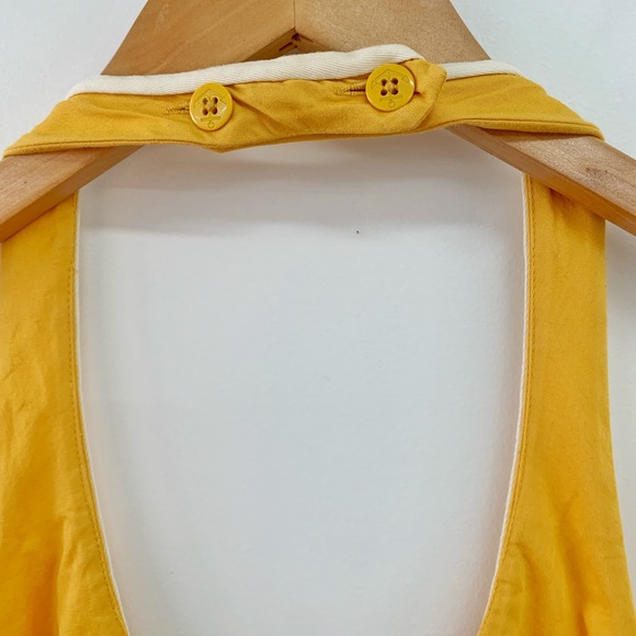 Anthropologie Floreat Gold Mustard Halter Dress Size 8 - Picture 5 of 7
